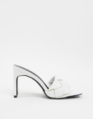 white strappy mules