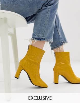 yellow croc boots