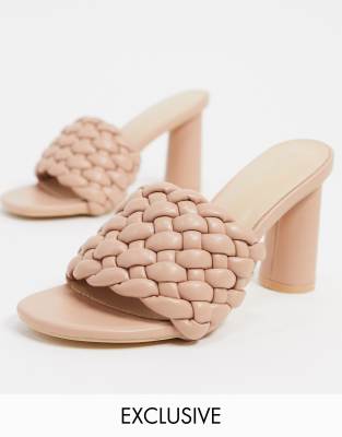 woven mules heel