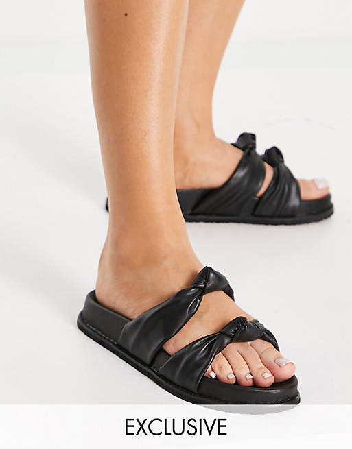 Z_Code_Z Exclusive Tamu vegan flat sandals in black
