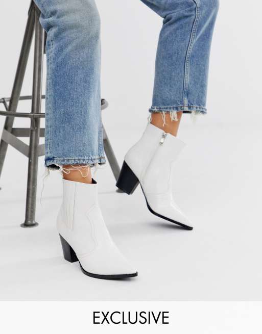 White croc western discount boots