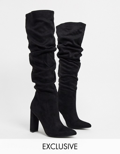 Z_Code_Z Exclusive Vanda slouch knee boots in black - BLACK