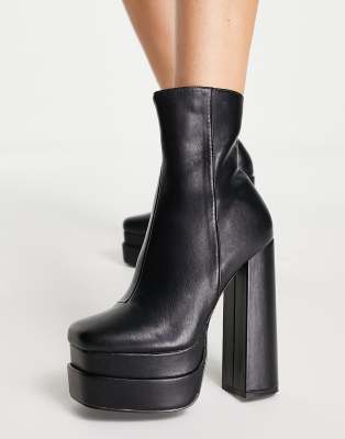 chunky leather platform boots