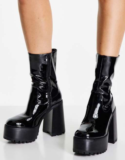 Z_Code_Z - Jess - Bottines à semelle plateforme chunky - Noir verni - BLACK, 3 de 4