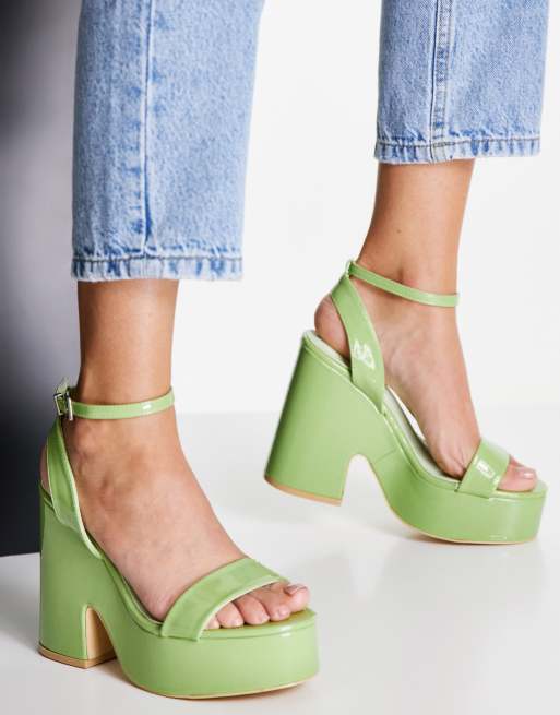 Platform sandals online green