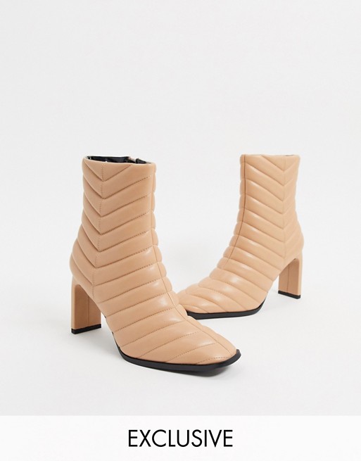 Z_Code_Z Exclusive Misha vegan padded heeled ankle boot in beige
