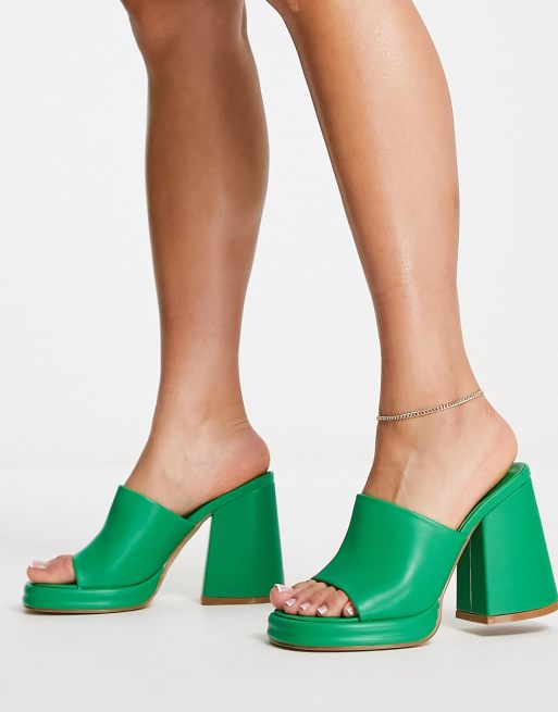 Green 2024 mule sandals