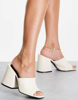 Z Code Z Nicole Heeled Mules In White - White In White
