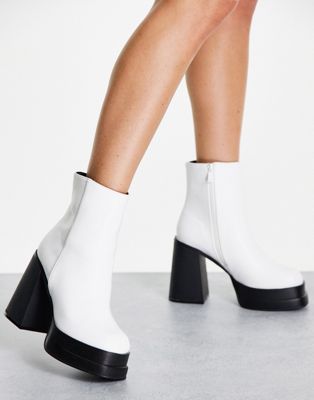 Z_Code_Z Noa chunky heeled boots in white - WHITE | ASOS