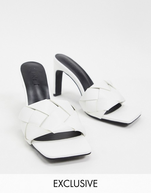 Z_Code_Z Exclusive Rae plaited heeled mules in white - WHITE