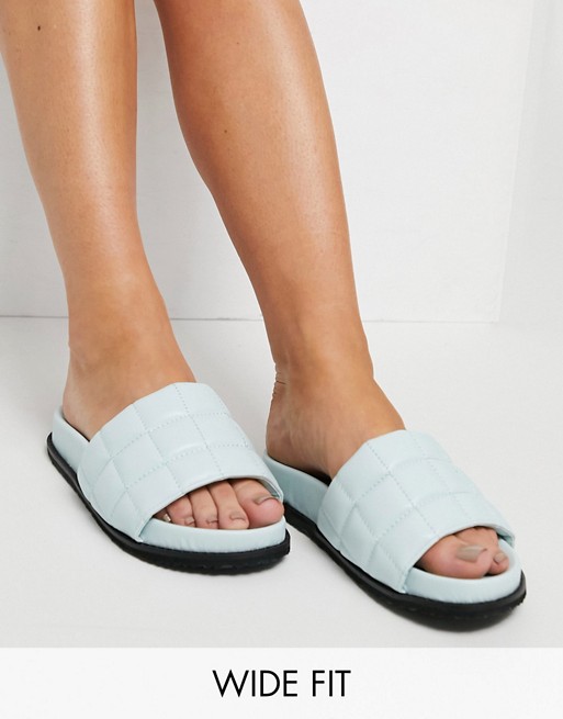 Z_Code_Z Wide Fit Exclusive Poly vegan padded slides in mint