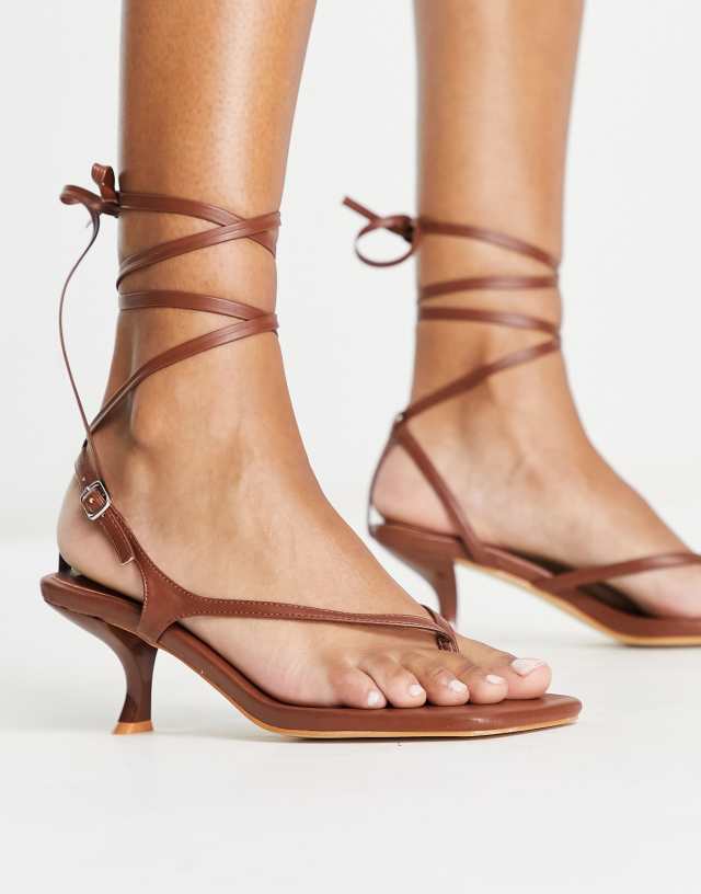 Z_Code_Z Zera strappy sandals in chocolate brown