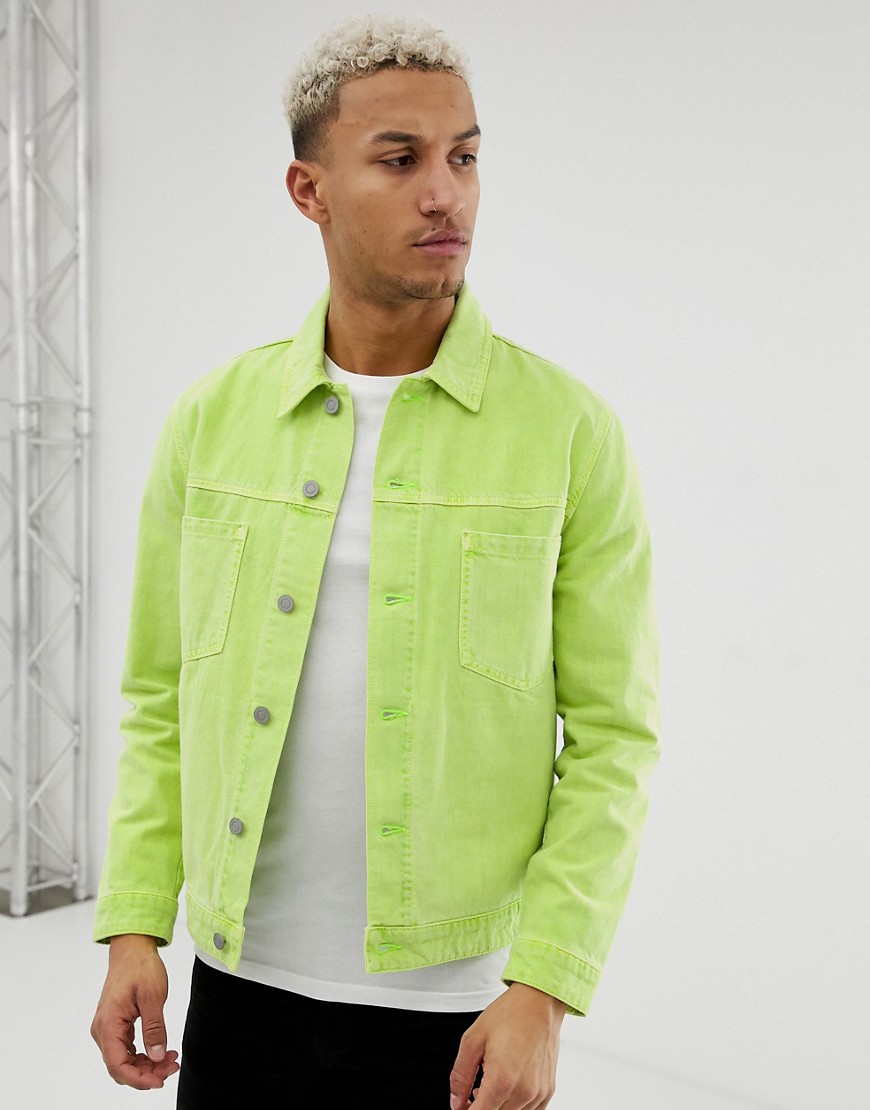 фото Зеленая джинсовая куртка asos design-зеленый