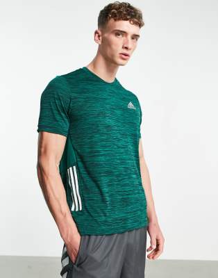 фото Зеленая футболка с 3 полосками и градиентным принтом adidas training-зеленый цвет adidas performance