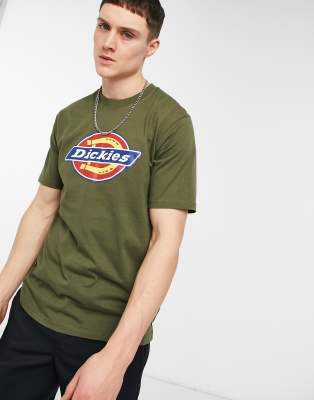 фото Зеленая футболка с фирменным логотипом в виде подковы dickies-зеленый цвет