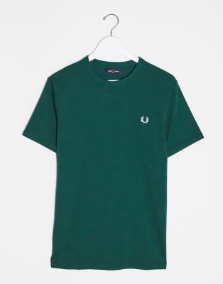 фото Зеленая футболка с контрастной окантовкой fred perry-зеленый