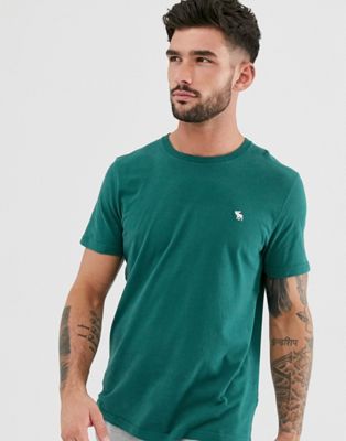 фото Зеленая футболка с круглым вырезом и логотипом abercrombie & fitch-зеленый