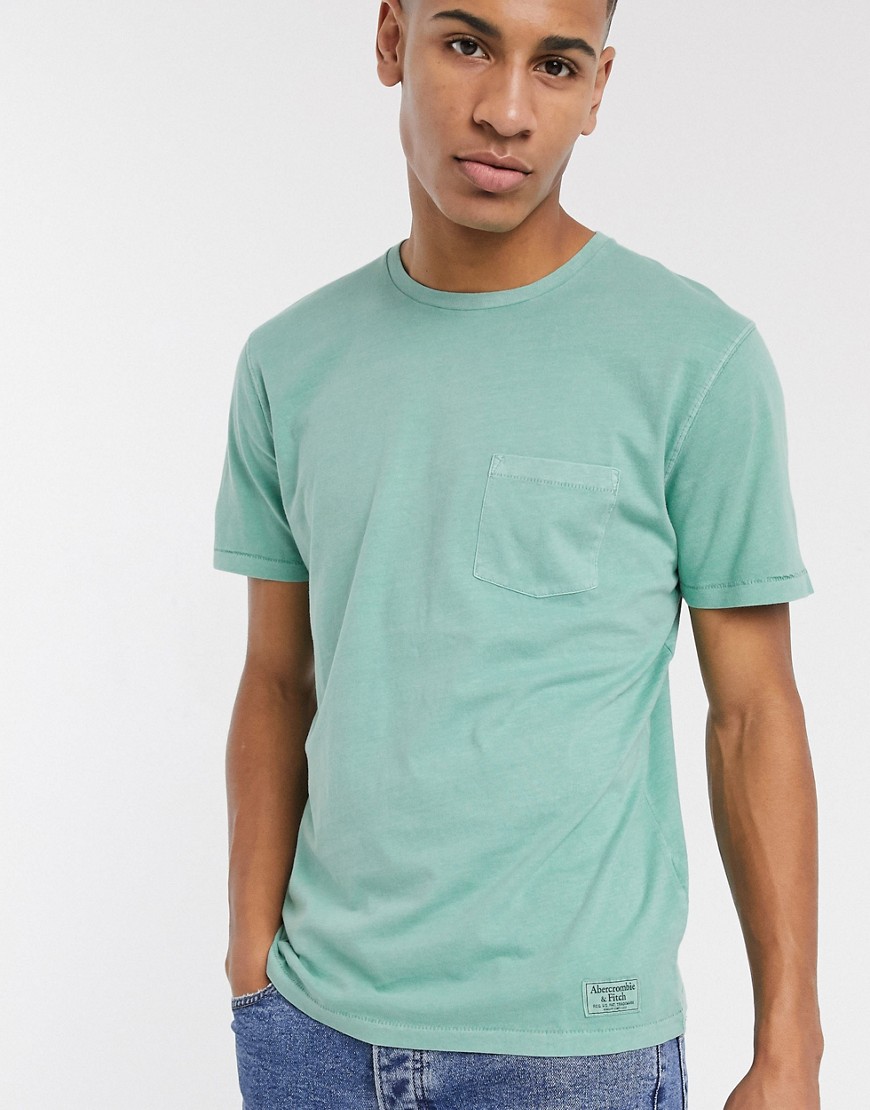 фото Зеленая футболка с круглым вырезом и логотипом abercrombie & fitch-зеленый