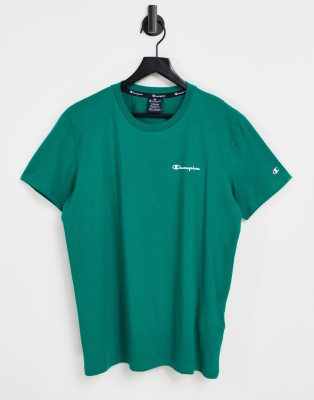 Футболки с принтом  Asos Зеленая футболка с небольшим текстовым логотипом на груди Champion-Зеленый цвет