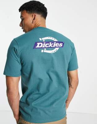 фото Зеленая футболка с принтом на спине dickies ruston-зеленый цвет