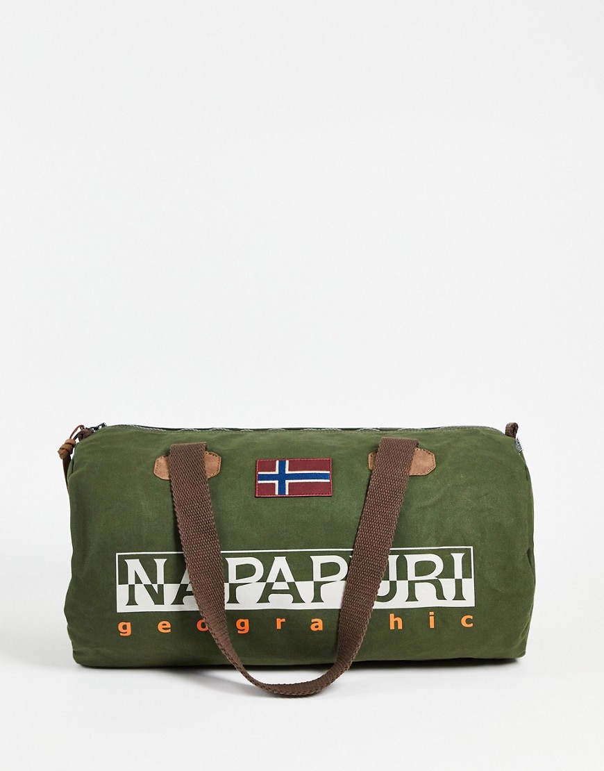 фото Зеленая маленькая сумка-дафл napapijri bering-зеленый цвет