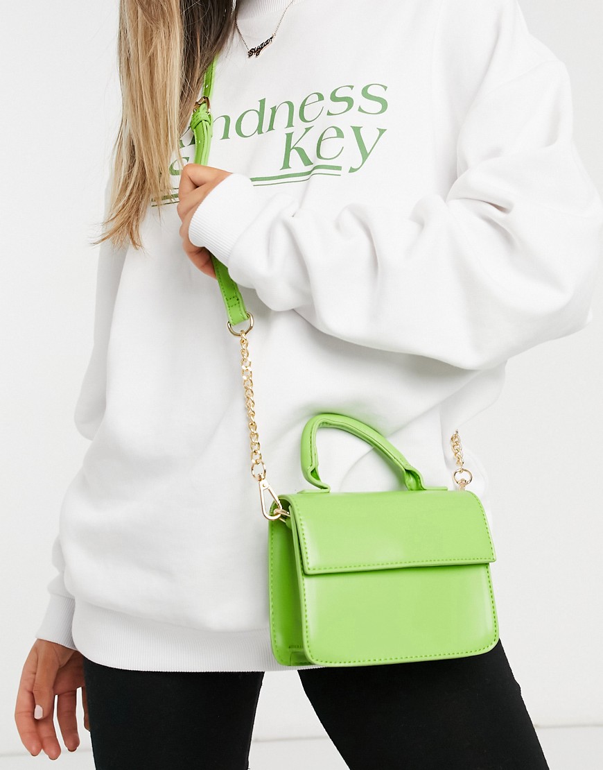 фото Зеленая прямоугольная сумка через плечо с ручкой asos design-зеленый цвет