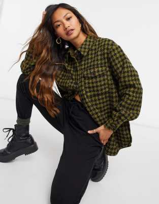 Зеленая рубашка с узором «гусиная лапка» Vero Moda-Многоцветный