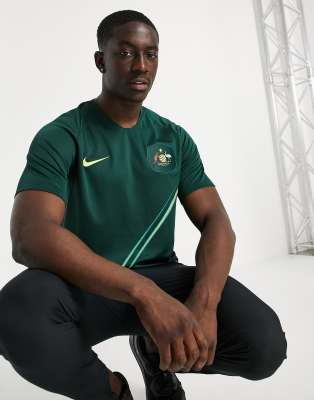 Зеленая трикотажная футболка Nike Australia Away Football-Многоцветный