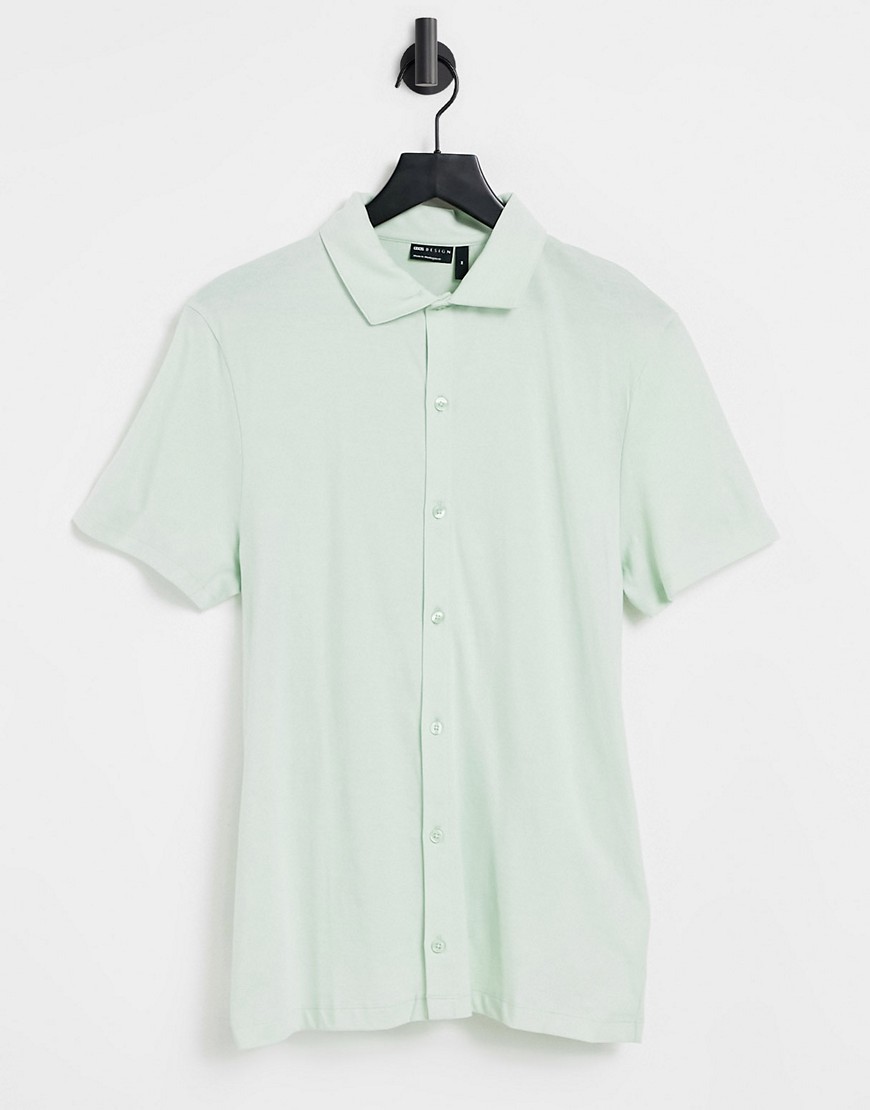 фото Зеленая трикотажная рубашка из органического хлопка asos design-зеленый цвет