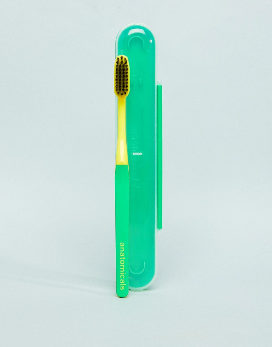 фото Зеленая зубная щетка с древесным углем anatomicals-бесцветный