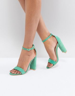 фото Зеленые босоножки на каблуке glamorous-зеленый