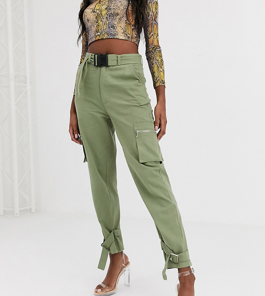 фото Зеленые брюки карго в стиле милитари missguided tall-зеленый