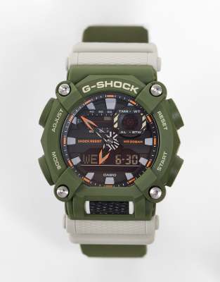 фото Зеленые часы с силиконовым ремешком в стиле унисекс casio g shock ga900hc-зеленый цвет