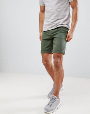 фото Зеленые джинсовые шорты узкого кроя asos design-зеленый
