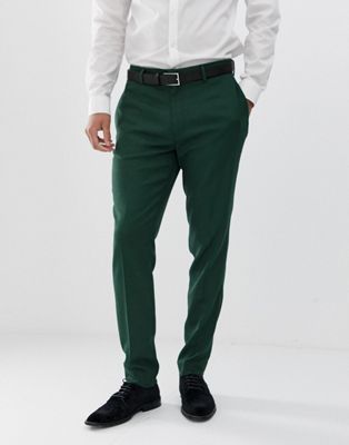 фото Зеленые фактурные брюки скинни asos design wedding-зеленый