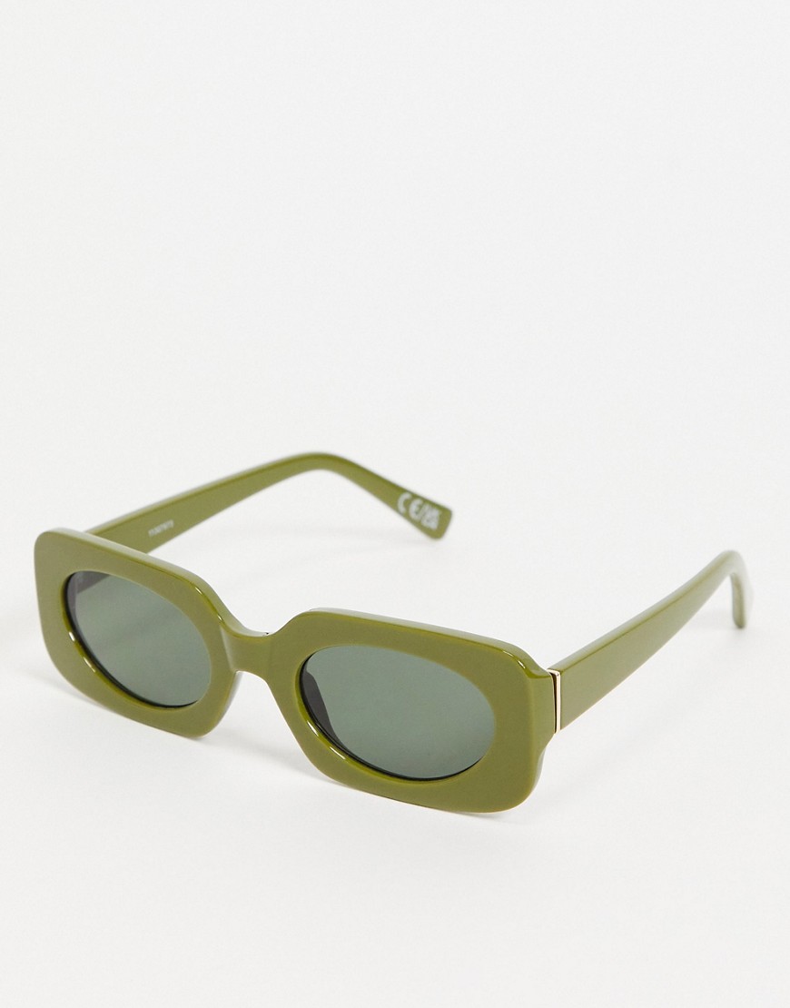 фото Зеленые квадратные солнцезащитные очки среднего размера с тонированными стеклами asos design-зеленый цвет