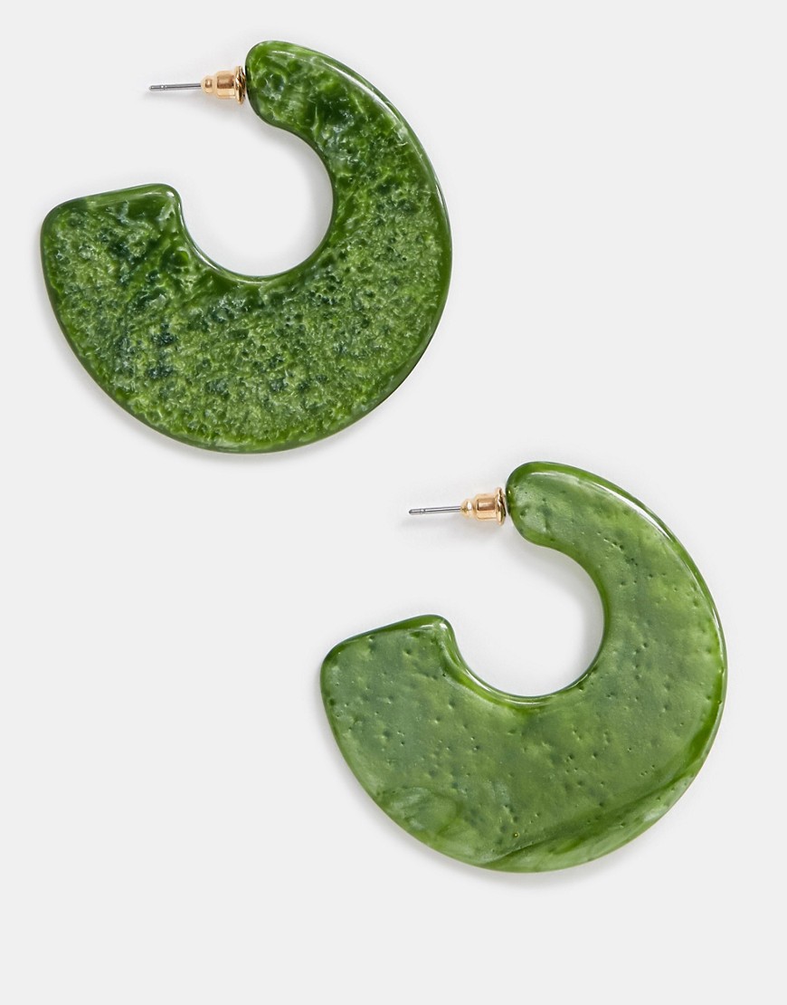 фото Зеленые серьги-кольца asos design-зеленый