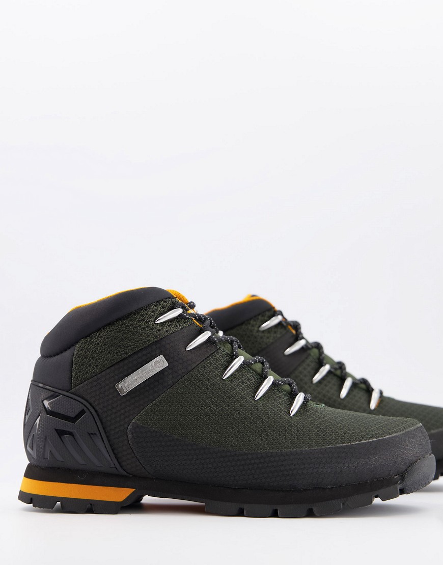 фото Зеленые водонепроницаемые походные ботинки timberland euro sprint-зеленый цвет
