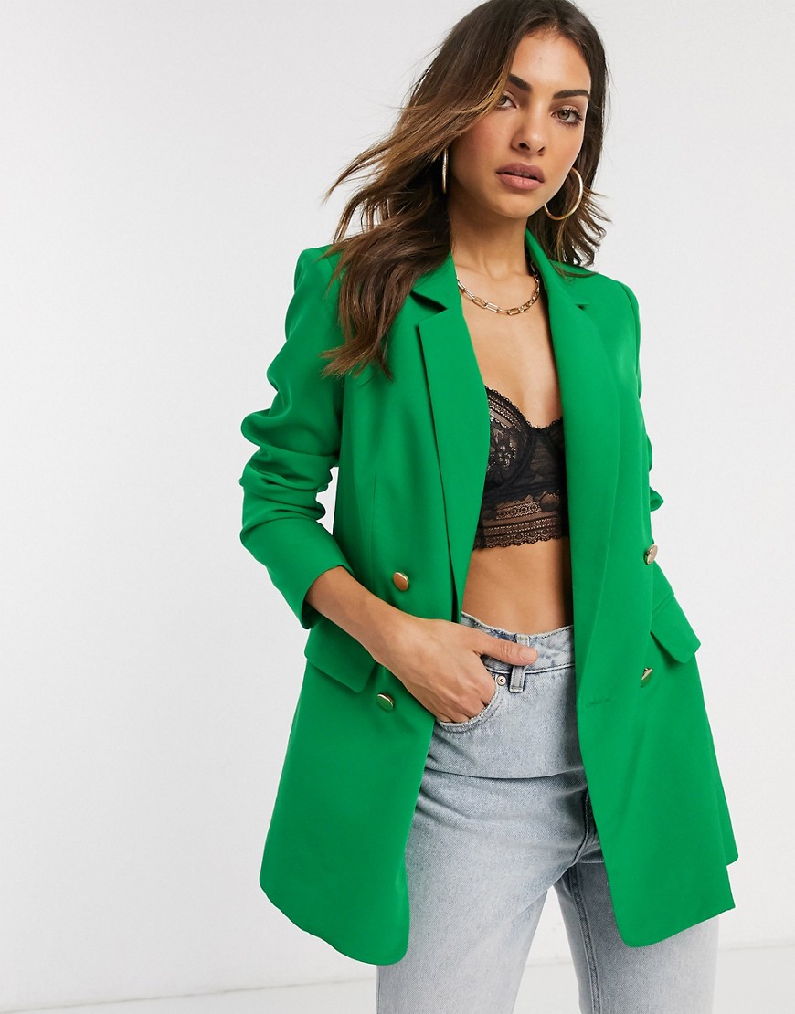фото Зеленый двубортный пиджак liquorish