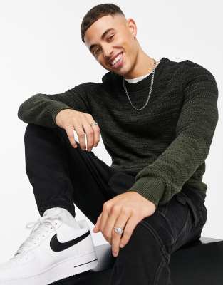   Asos Зеленый джемпер с эффектом выцветания Jack & Jones Essentials-Зеленый цвет