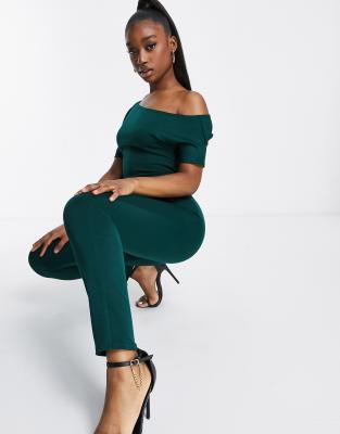  Зеленый комбинезон с открытыми плечами ASOS DESIGN-Зеленый цвет