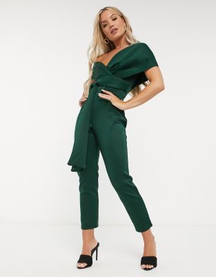 Зеленый комбинезон с заниженной линией плеч ASOS DESIGN-Зеленый цвет