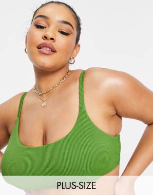   Asos Зеленый комбинируемый бикини-топ из фактурной ткани Simply Be-Зеленый цвет