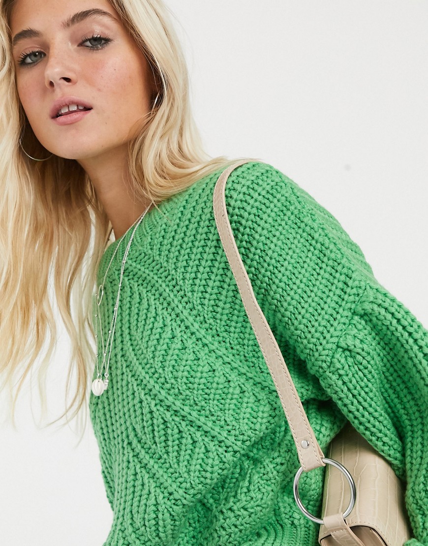фото Зеленый свитер с объемными рукавами topshop
