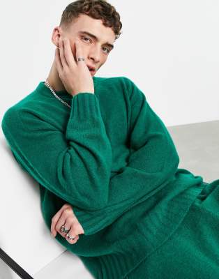 Джемперы и кардиганы  Asos Зеленый трикотажный джемпер в стиле oversized Topman-Зеленый цвет