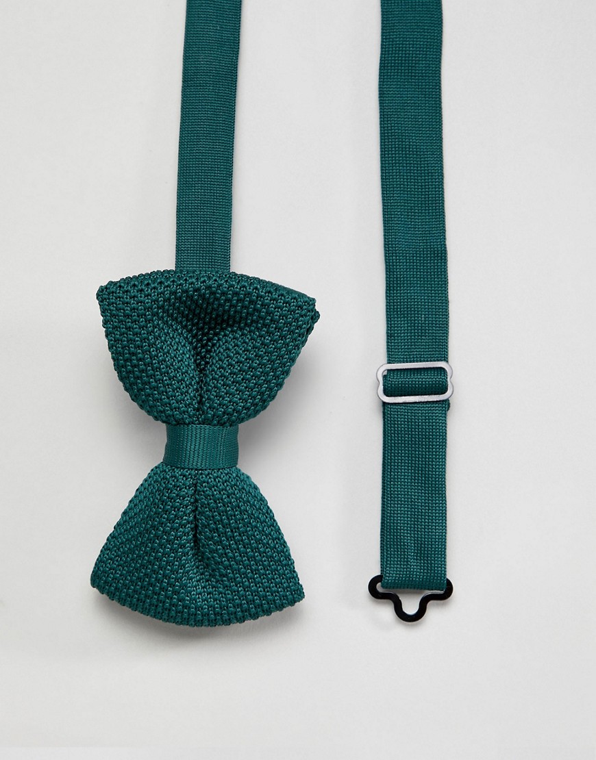 фото Зеленый трикотажный галстук-бабочка asos design