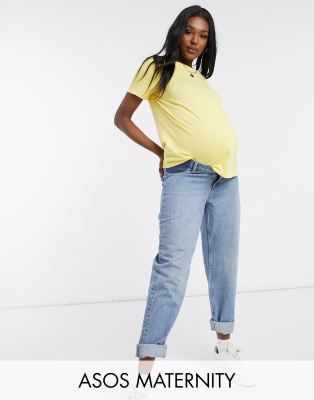 фото Желтая футболка из органического хлопка с круглым вырезом asos design maternity-желтый asos maternity