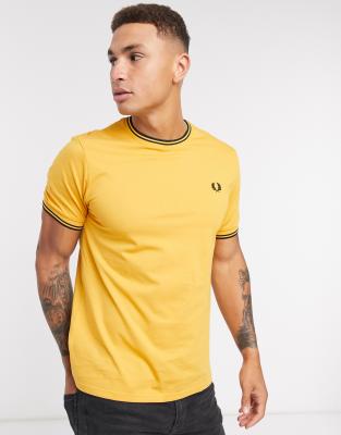 фото Желтая футболка с двойным кантом fred perry-желтый