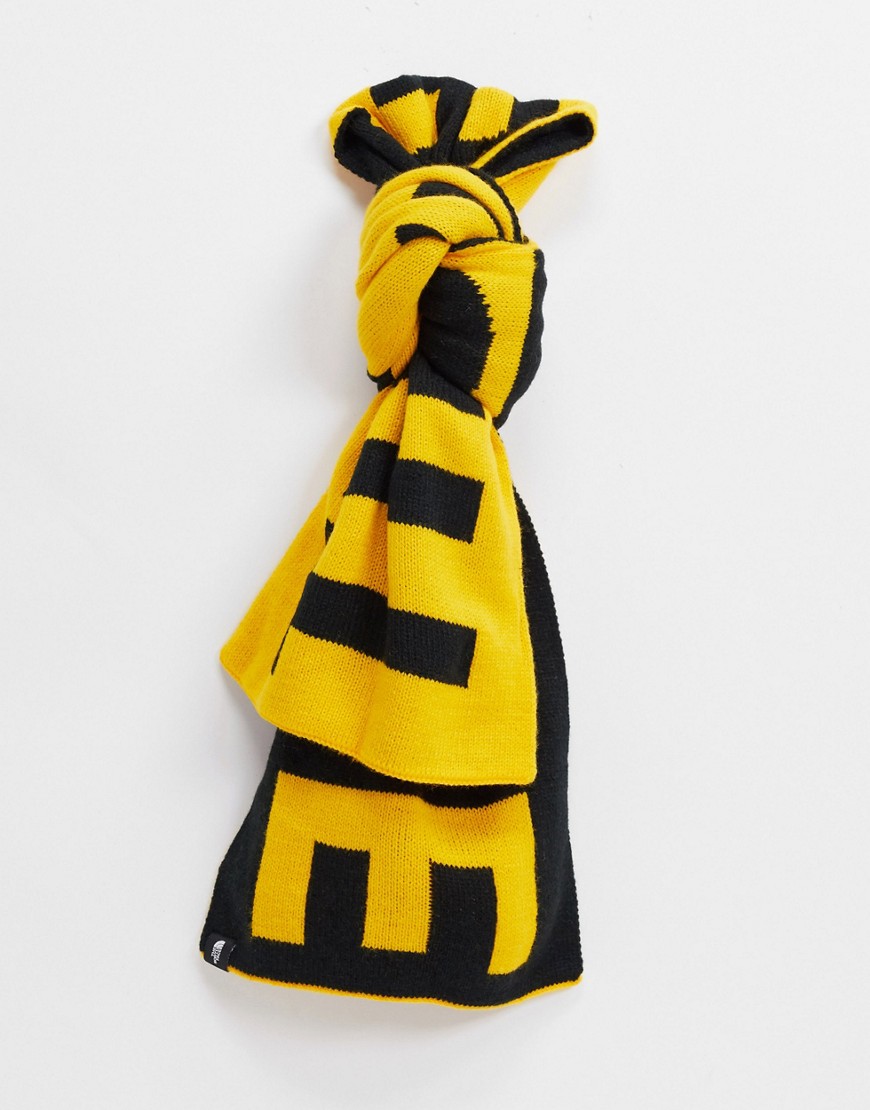 фото Желто-черный шарф с логотипом the north face-белый
