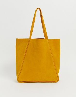 фото Желто-коричневая кожаная сумка-шоппер accessorzie-желтый accessorize